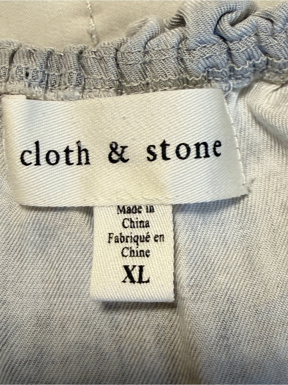 Cloth & Stone Anthropologie Midi Dress Grey Tie Dye Tencel XL Drawstring Ruffle - Picture 3 of 12